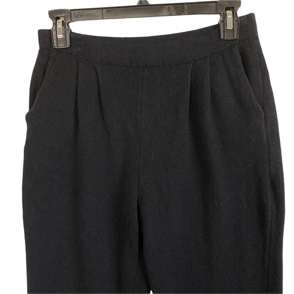 St. John Basics Black Santana Knit Pleated Cropped Pull On Pants Size 2 - Picture 2 of 5